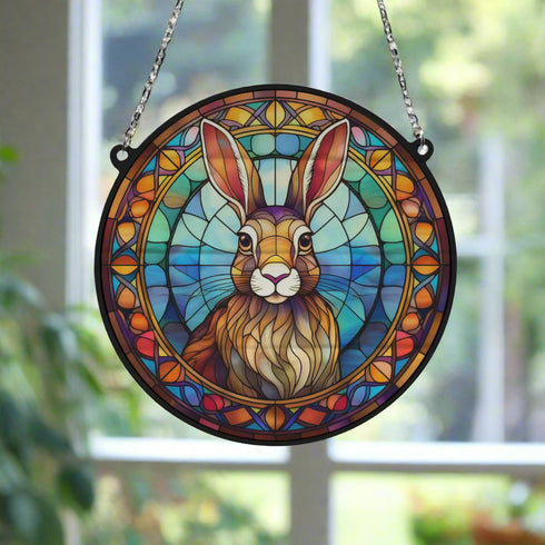 Harry Hare Stained Glass Effect Suncatcher